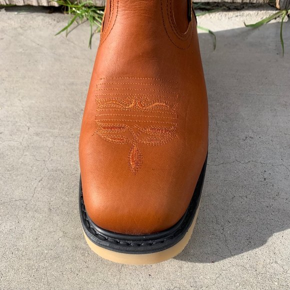 Men\'s Best Work Boots Pull On Leather Tan Bota Trabajo oil Water Resistant 900 main image 5
